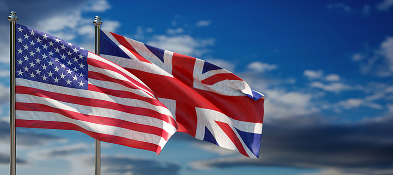 US and UK flags